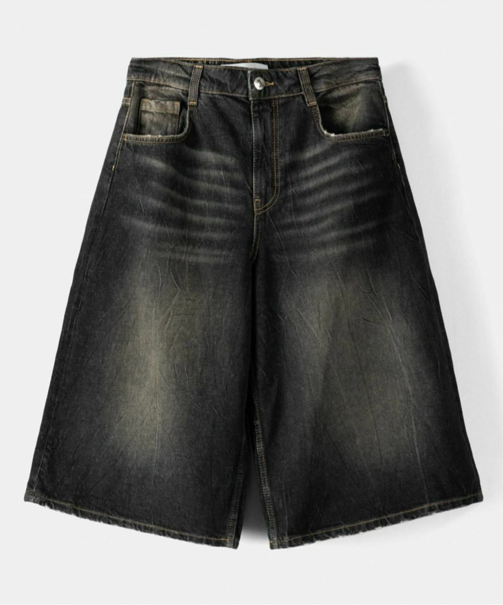 Black Denim Jorts
